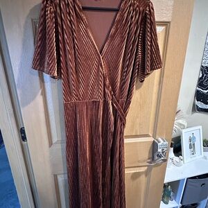 Elegant Brown Velvet Dress